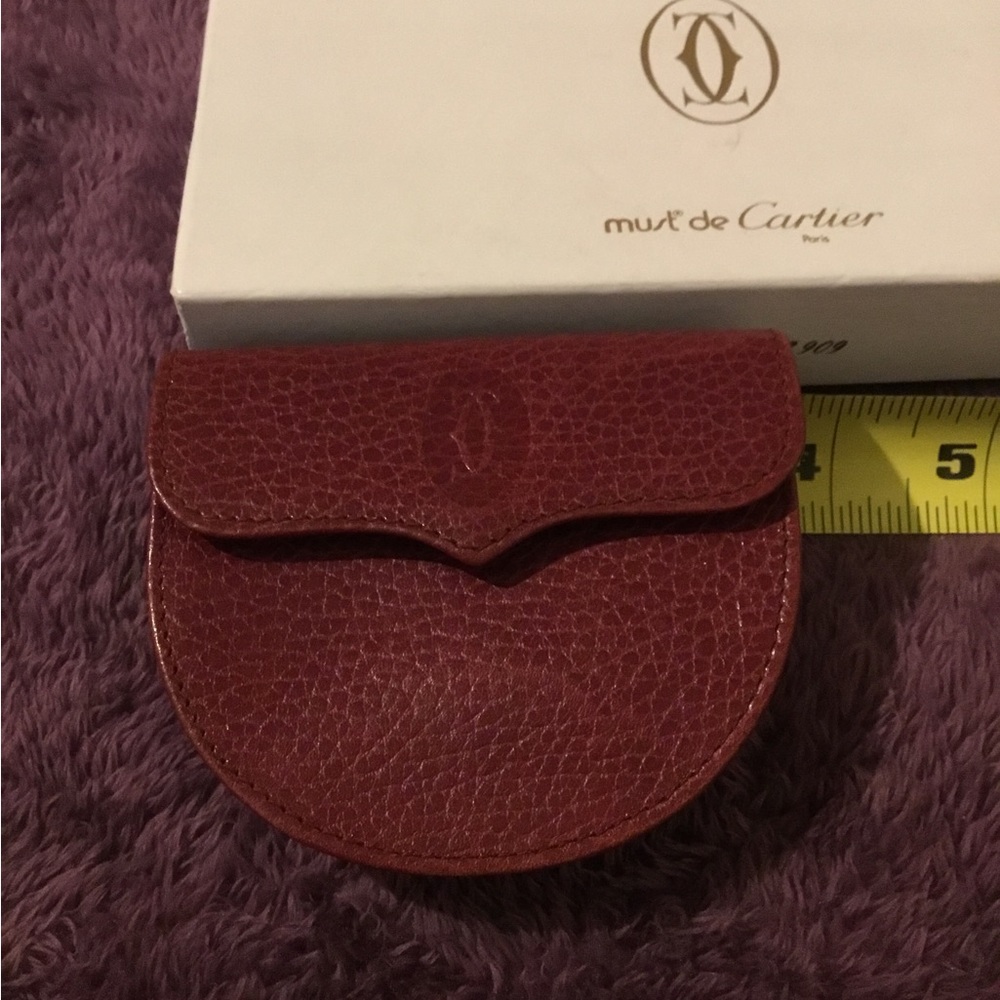 Authentic Cartier Bordeaux Leather Coin Holder - Picture 8 of 14